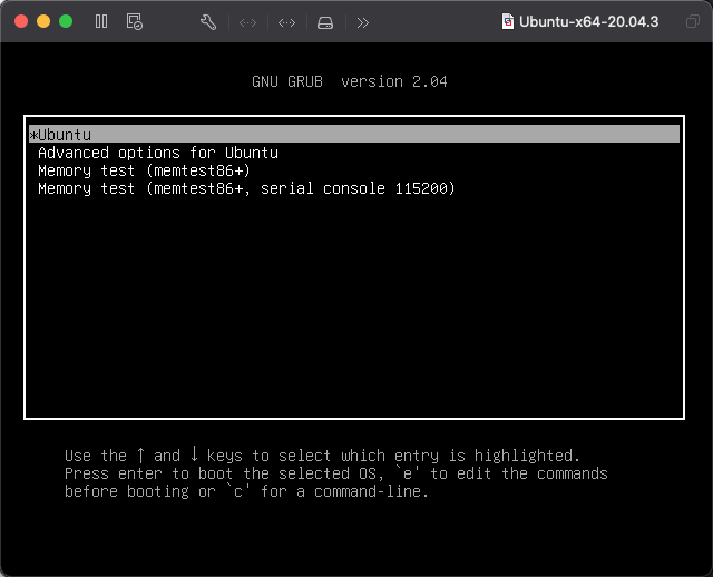 GRUB Screen GRUB Screen